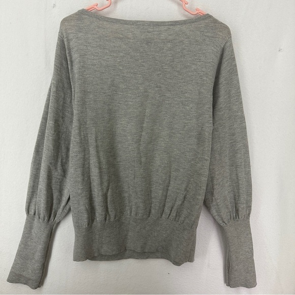 H&M Sweater Round Neck Long Dolman Sleeve Knit Woman’s L Gray - Picture 8 of 10